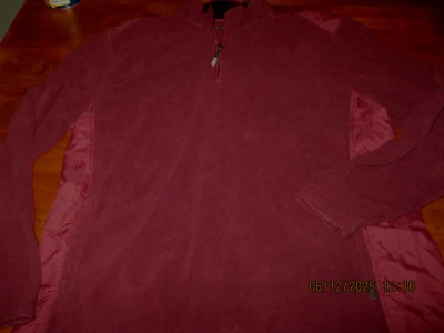 NWT GREG NORMAN Performance Quarter Zip Pullover Golf FLEECE Men's SZ LG Maroon - Image 1 of 4