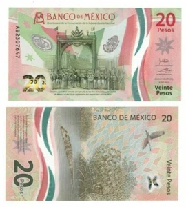 2021 Mexico 20 Pesos P133 UNC Polymer note >>> 6 January <<< Augmented Reality - Picture 1 of 1