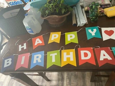  Banner Feliz Cumpleaños Multicolor Letra Bandera Cumpleaños Fiesta Decoraciones Foto 1 de 3