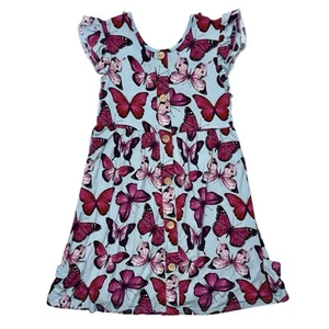 Little Bum Bums Bamboo Butterfly Dress Girls Size 7 Bums & Roses Fly Girl Print - Picture 1 of 4