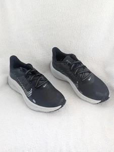 Size 6.5 Women's Nike Winflo 7 Shield Black White Grey Lace Up Running Shoes - Picture 1 of 8