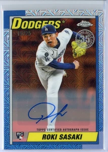 2025 Topps Update U90C-40 Roki Sasaki Silver Pack 1990 Refractor Auto 19/25 - Picture 1 of 2