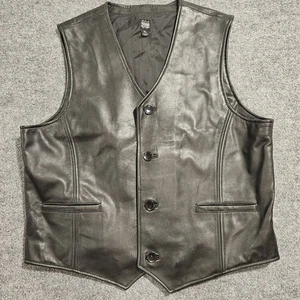 Chaleco de cuero vintage Wilson para hombre talla XL negro Pelle Studio - Imagen 1 de 6