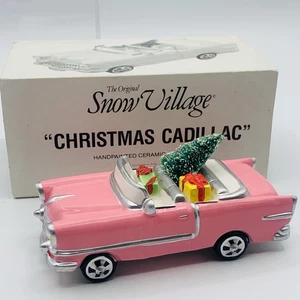 Dept 56 Snow Village Cadillac rosa originale Natale #5413-5 ritirata con scatola - Foto 1 di 9