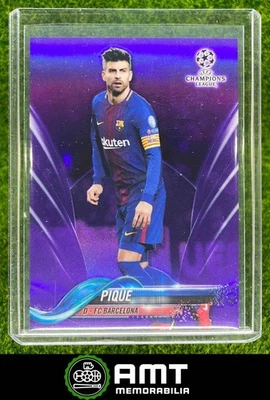 2017 Topps Chrome UEFA Champions League Pique Purple Refractor 11/250 Barcelona - Image 1 of 3