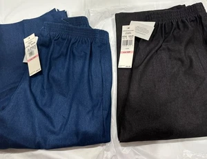 Neu mit Etikett Alfred Dunner Capri: 2 Paar, schwarz & jeansblau, Baumwolle, Gr. 10 Petite, L 18 Zoll - Bild 1 von 11