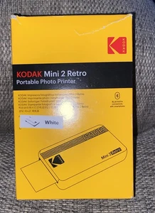 Kodak Mini 2 Retro P210R White Wireless Portable Photo Printer 2.1x3.4 Inch OPEN - Picture 1 of 2