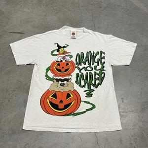 Vintage 90er Looney Tunes Halloween Cartoon Taz Sylvester Grafik T-Shirt Large - Bild 1 von 8