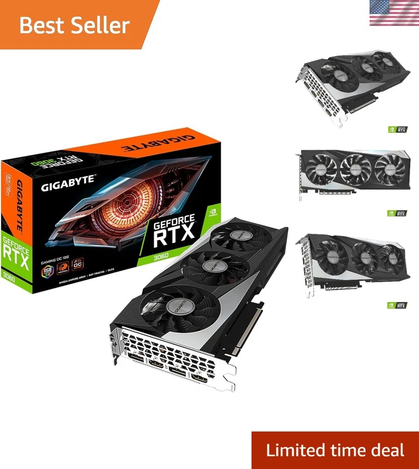 Tarjeta de gráficos NVIDIA GeForce RTX 3060 12 GB OC - Impresionantes imágenes, juegos rápidos Foto 1 de 4
