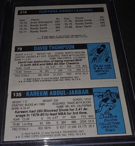 1980-81 Topps - Kareem Abdul-Jabbar #135, David Thompson #79, Brian Taylor #216 - Bild 1 von 8