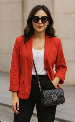 Blazer Talbots Mujer Naranja 16p 98% Algodón Manga Larga Nuevo con Etiquetas Botón Delantero 🧡🌷🤍 Foto 1 de 4