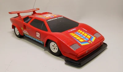 Vintage Lamborghini Red Countach Radio Shack RC Car Untested For Parts - Image 1 of 4
