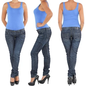 JEANS DE TUBO PARA MUJER VAQUEROS DE CADERA VAQUEROS ELÁSTICOS PANTALONES VAQUEROS SLIM FIT - Imagen 1 de 4