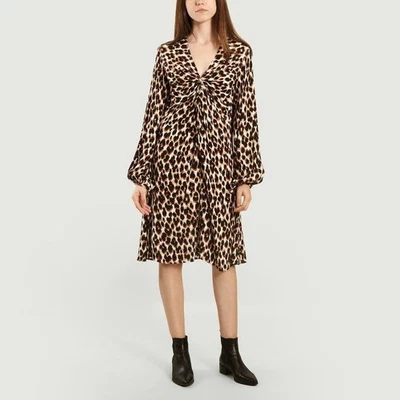 Malene Birger Leopard Long Sleeve Knee Length Dress Size 34 AU 6 - 8 US 4 $349 - Image 1 of 4