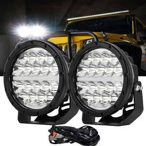2PCS LED Driving Lights with DRL 7inch Slim Spotlights Offroad Truck SUV 4x4 Car - Picture 1 of 12