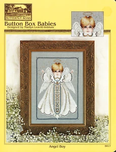 Knopfbox Babys ""ENGELJUNGE"" Weihnachten Kreuzstich Muster Diagramm Broschüre BR17 - Bild 1 von 1