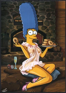 Marge Simpson Playboy Pin-Up Art : 2 page Spread Matt Groening Art The Simpsons - Picture 1 of 4