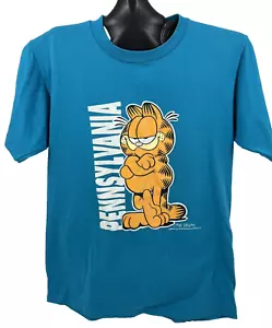 Camiseta Aqua Vintage GARFIELD Pennsylvania State Souvenir - 1978 Hecha en EE. UU. - Imagen 1 de 8