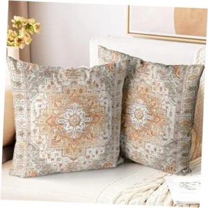Boho Throw Copricuscini 18x18 Pollici Set di 2,Federe Morbide 18x18 Pollici Marrone - Foto 1 di 7