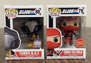 GI JOE FUNKO POP COBRA B.A.T. #80 & RED NINJA #79 GAMESTOP EXCLUSIVE - Picture 1 of 19
