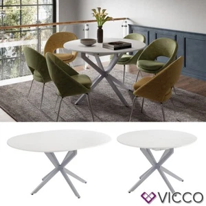 Esstisch Loyd Weiß Grau 120 x 76,5 cm ausziehbar Vicco - Bild 1 von 9