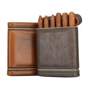 Funda portátil de cuero para cigarros Galiner humidor 6 tubos soporte mini caja regalo de viaje - Imagen 1 de 10