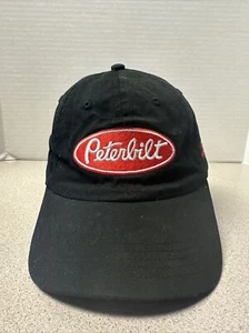 Peterbilt Trucks Motors Hat Cap Black Embroidered Red and white Oval Logo - Picture 1 of 6