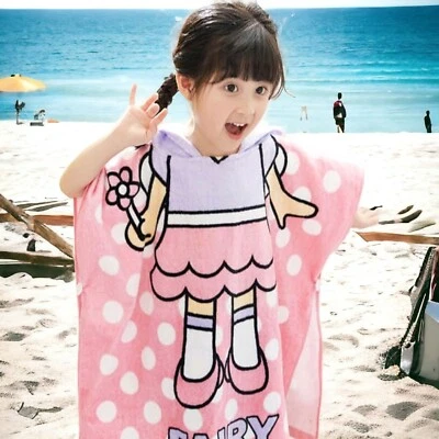 Nueva toalla/bata de playa con capucha para niños y niños pequeños 24 × 24 pulgadas rosa hada linda Foto 1 de 4