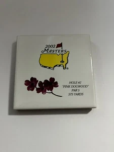 2002 Augusta Masters golf Magnet tile ceramic dogwood hole 2 white national - Picture 1 of 3