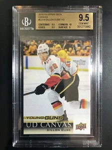 2018-19 Upper Deck Dillon Dube Young Guns Canvas Rookie BGS 9.5 w 10 - Picture 1 of 2