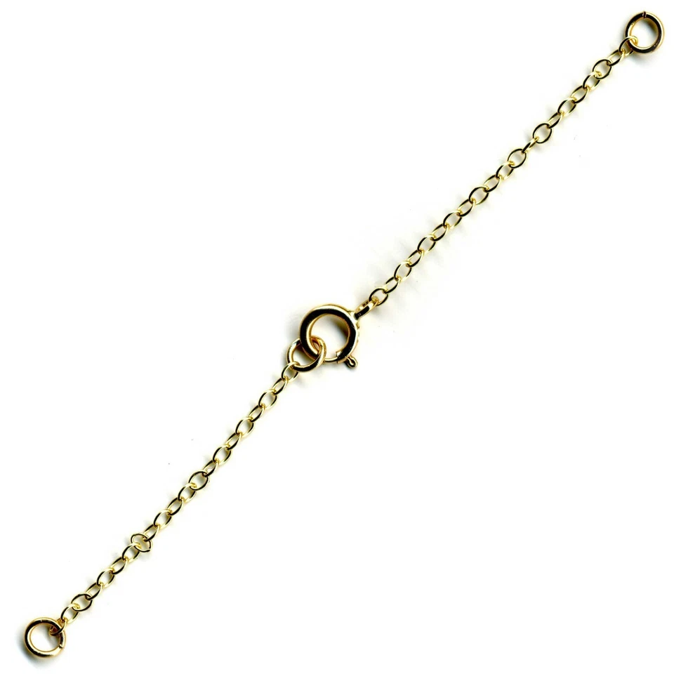 9ct Gold Necklace Necklet Neck Let Extender Safety Chain Bolt & Jump Ring - FS31 - Image 1 of 1
