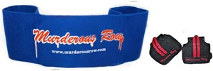 MURDEROUS ROW Bench Press Sling Shot GRIM REPPER BLUE (L) + Str8' Killa Wraps - Picture 1 of 1
