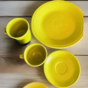 Fiesta Fiestaware Lemongrass 4 Piece Set Dinner plate, Saucer, Mug & Tea Cup - Picture 1 of 9