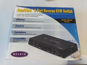 Belkin OmniView 2 Port Reverse KVM Switch ( F1D201u ) NEW - Picture 1 of 2