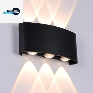 Outdoor Wall Lights, 6W Black Modern Wall Sconce up and down Lights Exterior War - Picture 1 of 12