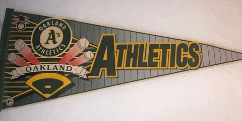 Vintage Oakland Athletics Baseball Flag Pennant 1990's Wincraft 30" Rare Find! Cover