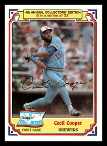 1984 Topps Drake's Cecil Cooper Milwaukee Brewers #8 NM-MINT