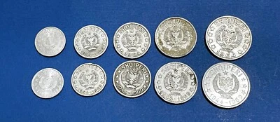 Albania Socialist Era Coin Set (10 Coins) – 1964 & 1969 – All Denominations - Image 1 of 2