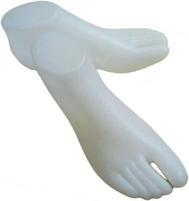 DISPLAYIMPORTER MN-367 1 Pair WHITE Ankle High Feet Foot Mannequin Display, Separated Big Toe
