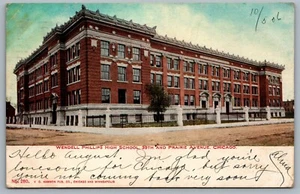 Postcard Chicago IL c1906 Wendell Phillips High School 39th and Prarie Avenue - Picture 1 of 2