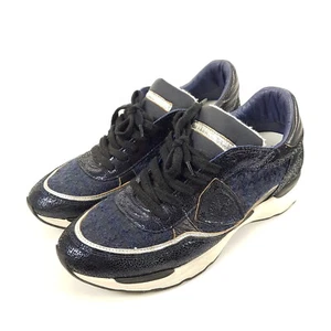 Philippe Model Sneaker Damen Gr. 39 Lila Blau Schwarz Leder Textil Schuhe - Bild 1 von 8