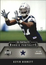 2005 UD Portraits Dallas Cowboys Football Card #171 Kevin Burnett Rookie /425