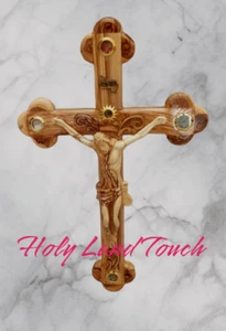 Cross 21 inches Large Olive Wood Wall Crucifix Hand Made Jerusalem Holy Land - Picture 1 of 13