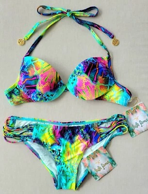 Luli Fama Clandestina Underwire Push Up Top (XS) & Multi Strings Bottom (S), NWT - Image 1 of 4