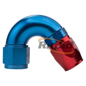 Aeroflow AF555-06-08 - 8AN to -6 550 Cutter 150° 1-Pc Swiv Stepped H/End - BL/R - Picture 1 of 12