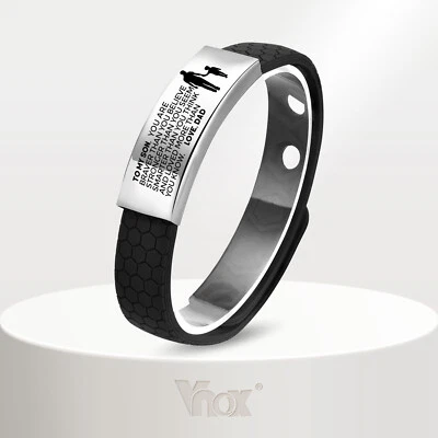 Pulsera de Alerta Médica Personalizada para Hombres Personalizada Grabada Identificación Nombre Teléfono Pulsera Foto 1 de 4