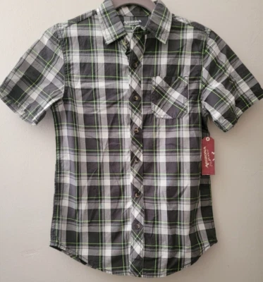 Nuevo con etiquetas - Arizona Jean Co. Camisa de manga corta a cuadros 100 % algodón con botones mediana (10/12) Foto 1 de 4