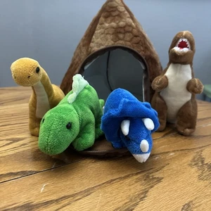 Prextex Dinosaur Volcano Cave House with 54 Dinosaurs Plush Playset - Picture 1 of 17