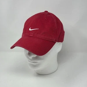Vintage Nike Hat Cap Buckle Strapback Red Silver Tag Swoosh Logo Sportswear y2k - Picture 1 of 8