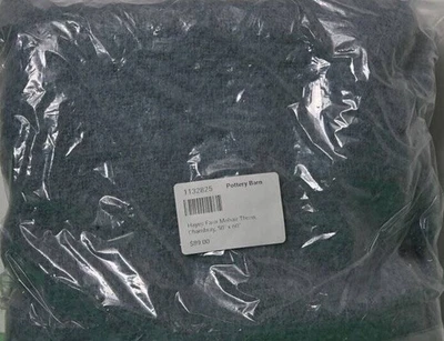 Pottery Barn Hayes Faux Mohair Throw 50" x 60" Chambray Color New - Image 1 of 4